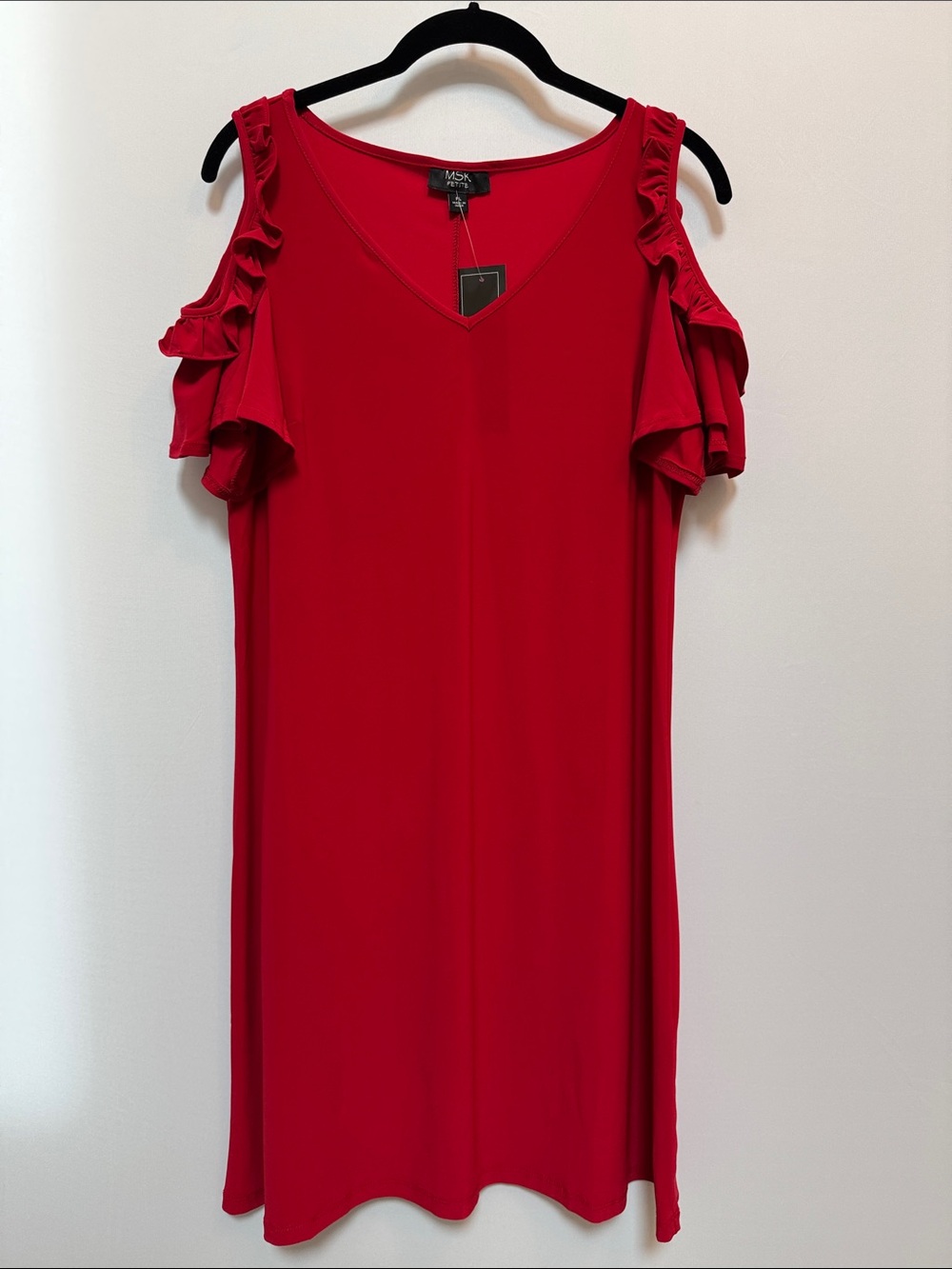 MSK Red Cold Shoulder Dress